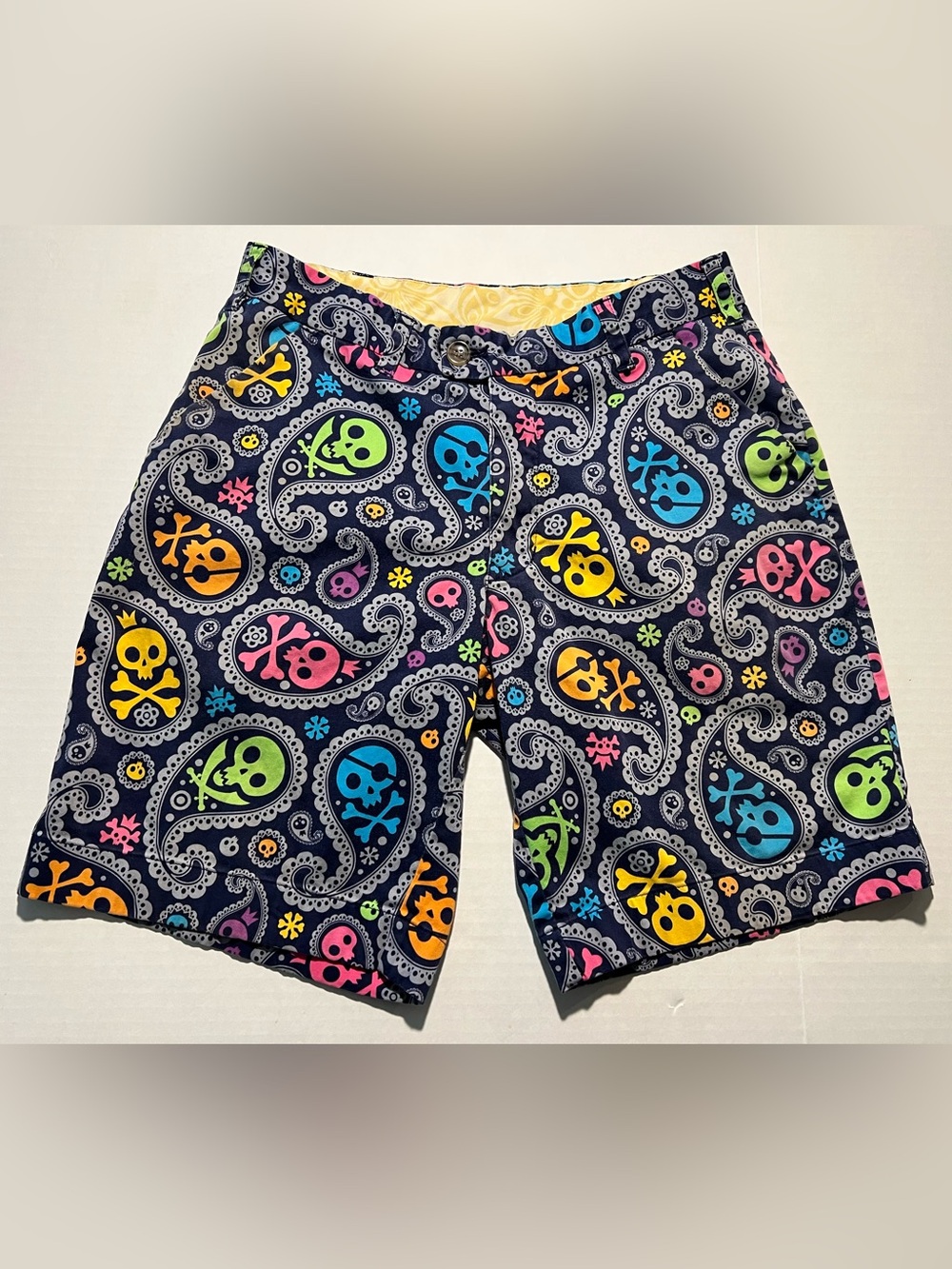 Loudmouth Golf Shiver Me Timbers Shorts Colorful Skull Paisley Men’s Size 30